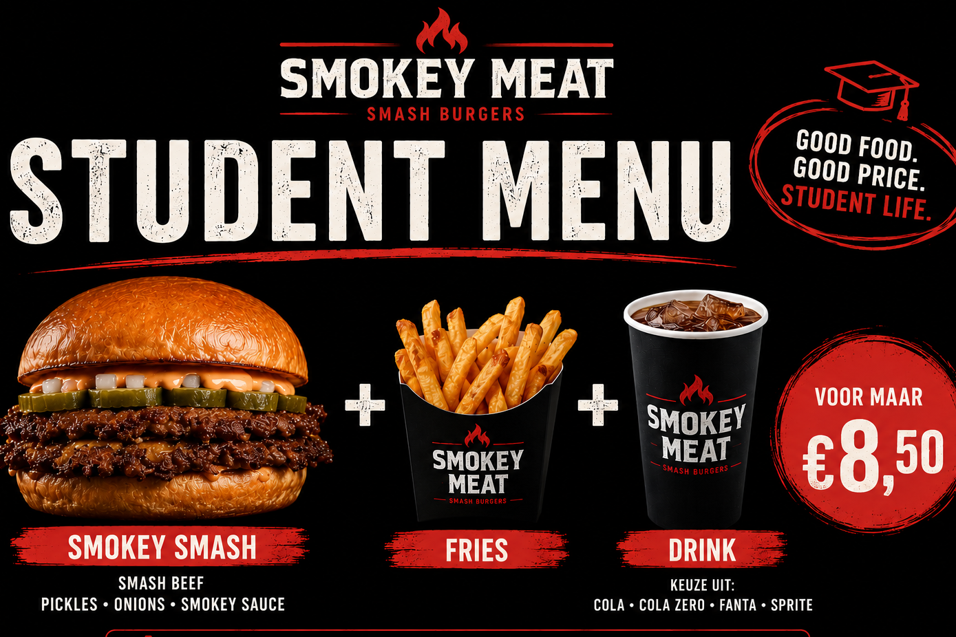 Smash Student Menu 11,50
